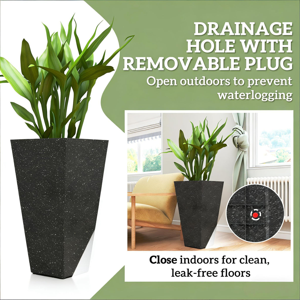 Stackable Taper Planters, Set of 3