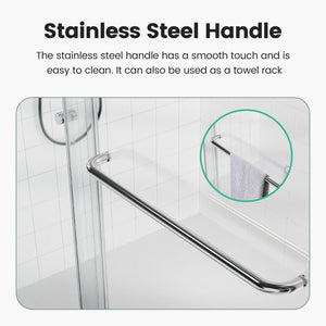 Semi Frameless Double Sliding Shower Door With Tempered Glass