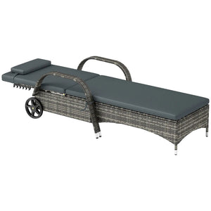 Adjustable Backrest Rattan Pool Lounge Chair