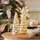 LED Glittered Glass Tree Decor (Set of 2)