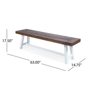 Tranquilizer Outdoor Acacia Wood Bench with Slat Panel Design