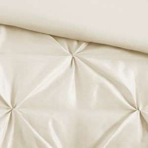 7 Piece Tufted Comforter Set Ivory Queen