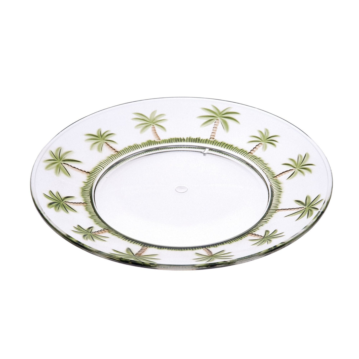 Palm Tree Design 9" Acrylic Dinner Plates with BPA-Free Material - Clear