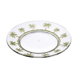 Palm Tree Design 9" Acrylic Dinner Plates with BPA-Free Material - Clear