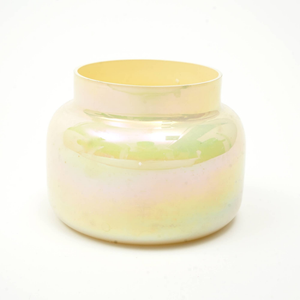 Scented Wax Candle Jar with Lid in Pastel Yellow
