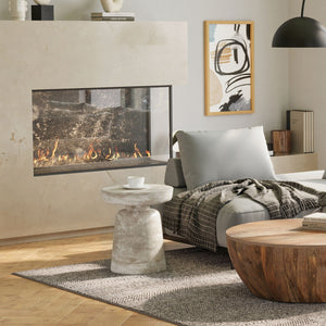 Handcrafted Mango Wood Accent Table with Sculptural Design - Multiple Colors