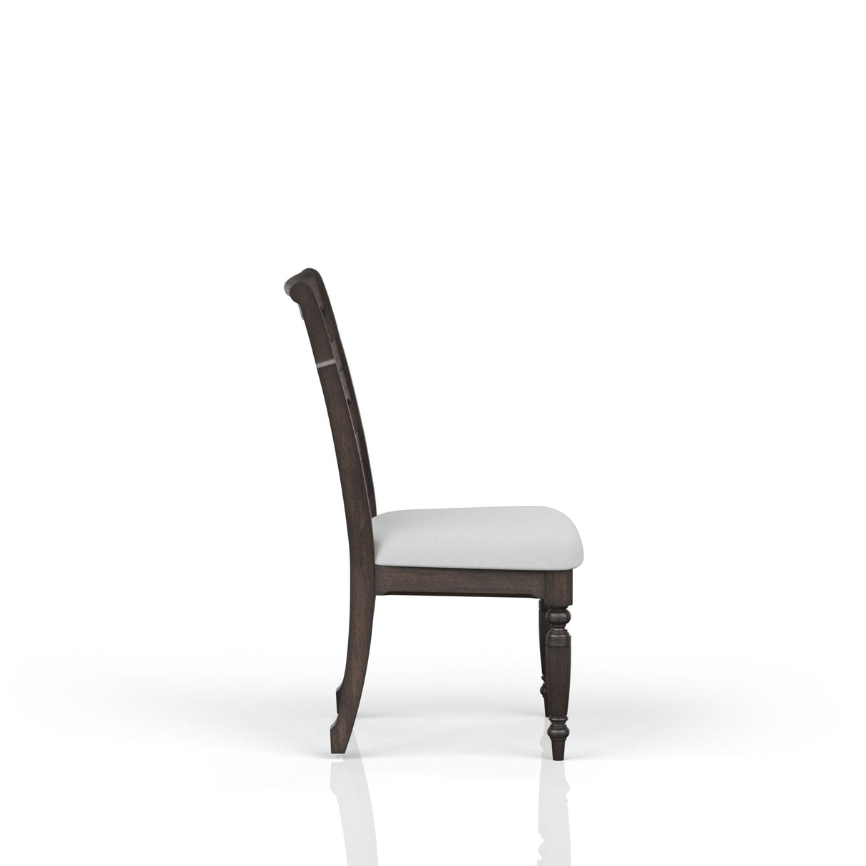 Upholstered Seat Ladderback Side Chair (Set of 2) - Coffee