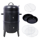 Charcoal-Smoker-Grill-Wood-Smoker-Grills-Outdoor-Cooking-16-Inch-Vertical-Smoker-Portable-BBQ-Grill-for-Camping,-Black-