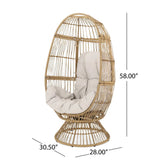 Patio Swivel Basket Egg Chair With Cushion