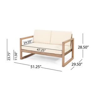 4-Piece Acacia Wood Patio Furniture Set
