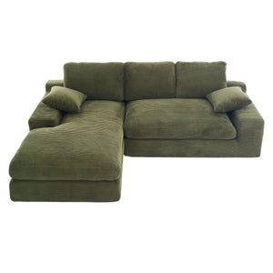 Compressed Sofa With 3 Back Cushions, 2 Throw Pillows