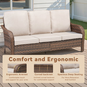 70.9" PE Wicker Rattan Outdoor Furniture Set