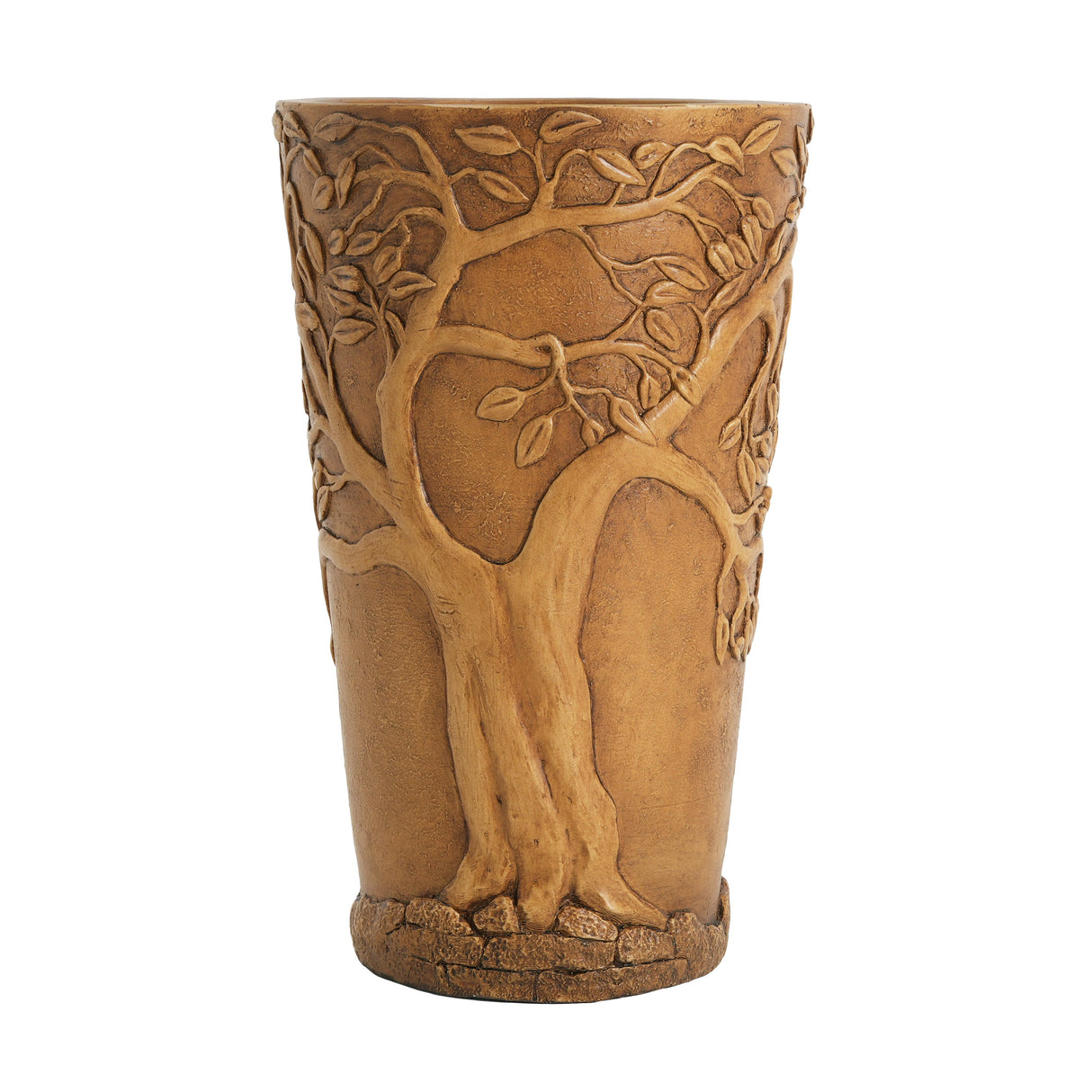 Tall Antique Bronze Tree-Embossed MGO Planter