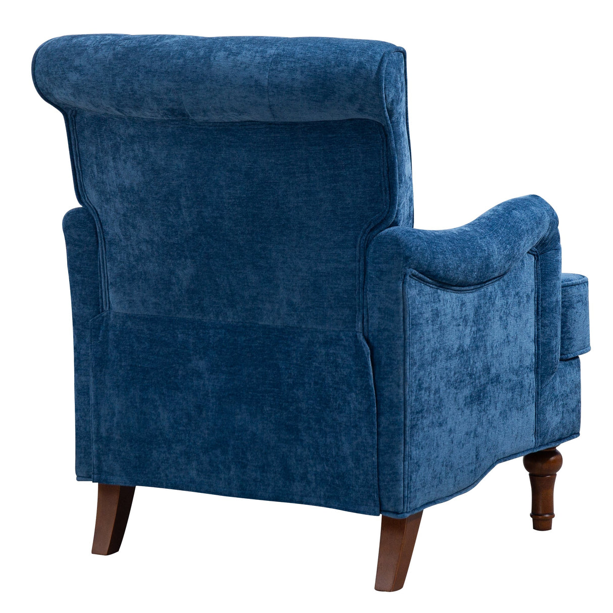 Chenille Tufted Upholstered Rolled Back Accent Chair