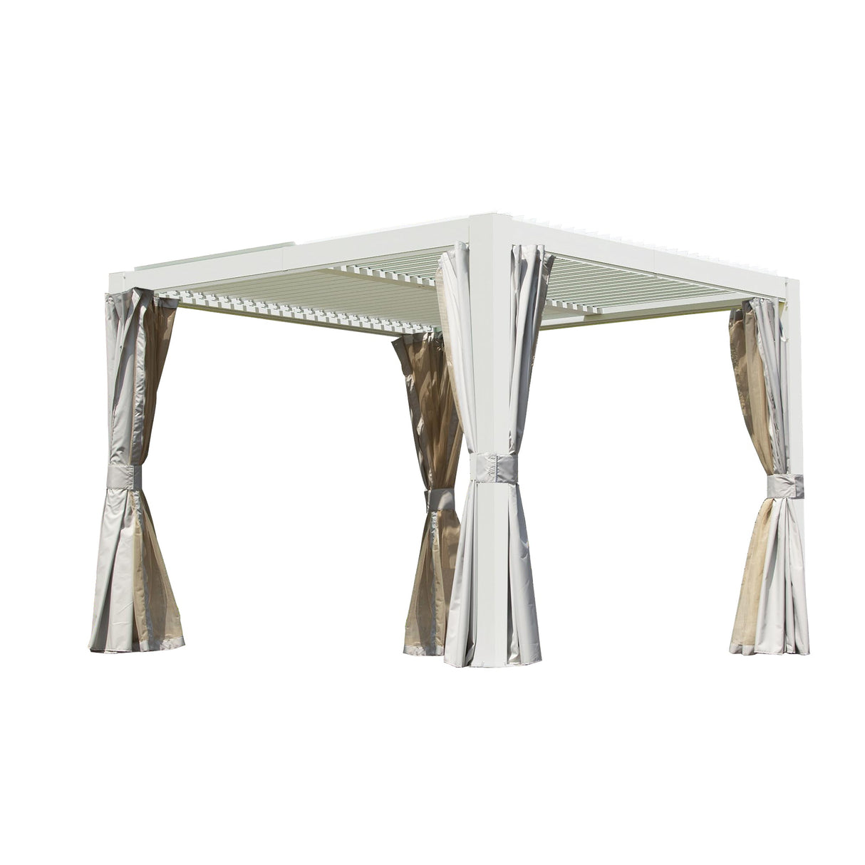10x10 FT Outdoor Louvered Pergola with Adjustable Louvers