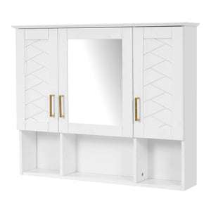 Modern Wall Mounted Medicine Cabinet with Adjustable Shelves and Soft Close Doors - Black, Blue, White