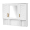 Modern Wall Mounted Medicine Cabinet with Adjustable Shelves and Soft Close Doors - Black, Blue, White