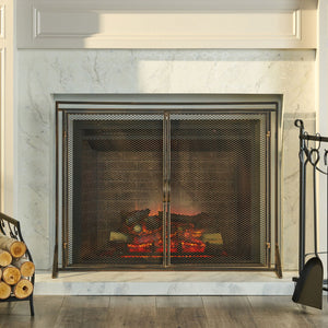 Samantha - Iron Fireplace Screen 2 Door Design