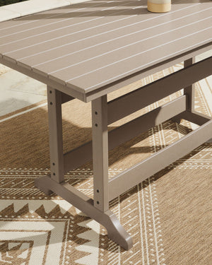 Seacliff Beach - Rectangular Counter Height Dining Table With Umbrella Option - Medium Brown