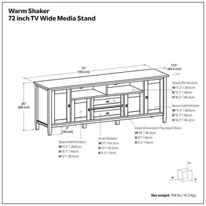 Warm Shaker - TV Media Stand - Hickory Brown