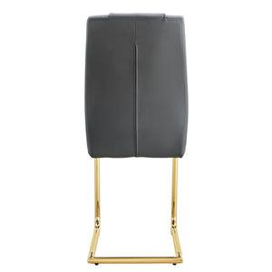Modern Legged Upholstered Dining Chairs (Set of 4) Artificial For Kitchen And Office - Gray