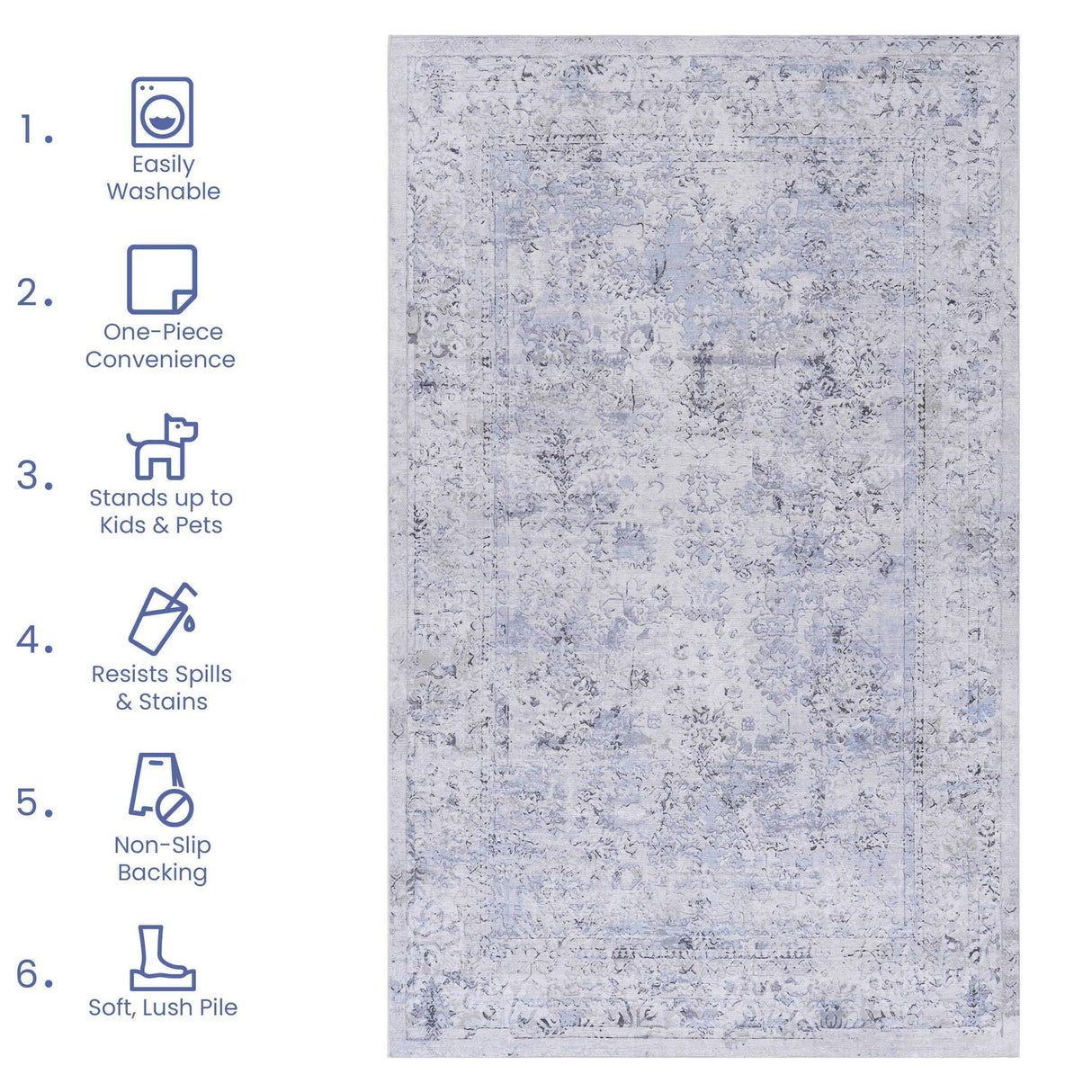 Maval - Area Rug, Washable