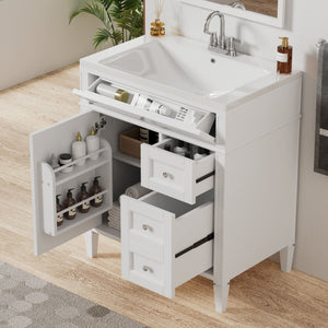 Bathroom Vanity With Top Sink, Storage Cabinet, 2 Drawers, Tip Out Drawer