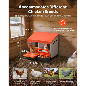 Chicken Nesting Boxes, 2 Compartments, Easy Egg Collection