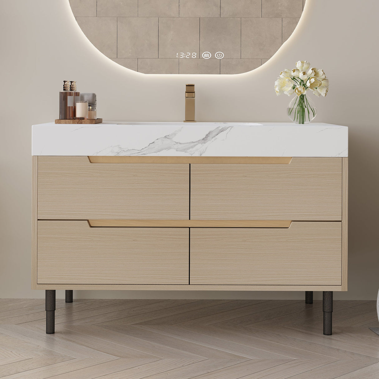 35.4" Modern Bathroom Vanity with Undermount Sink