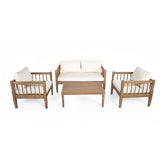4-Piece Patio Furniture Set with Coffee Table and Cushions
