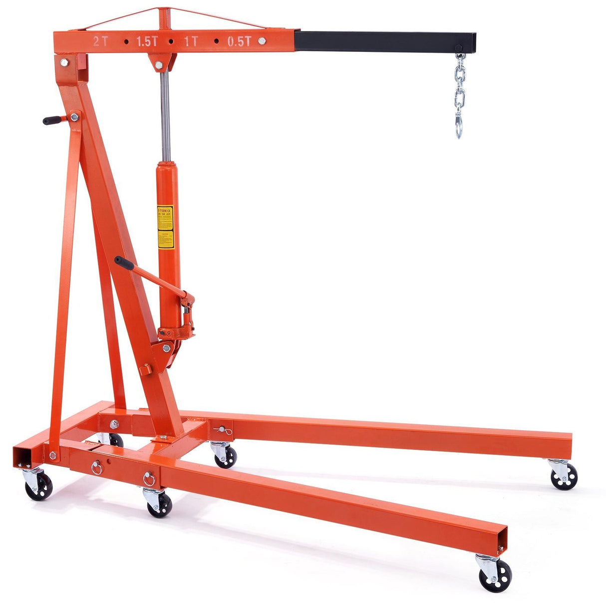 Hydraulic Engine Hoist With Lever, 2 Ton Capacity, Foldable Design