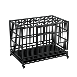 48 Inch Heavy Duty Indestructible Dog Crate with Wheels