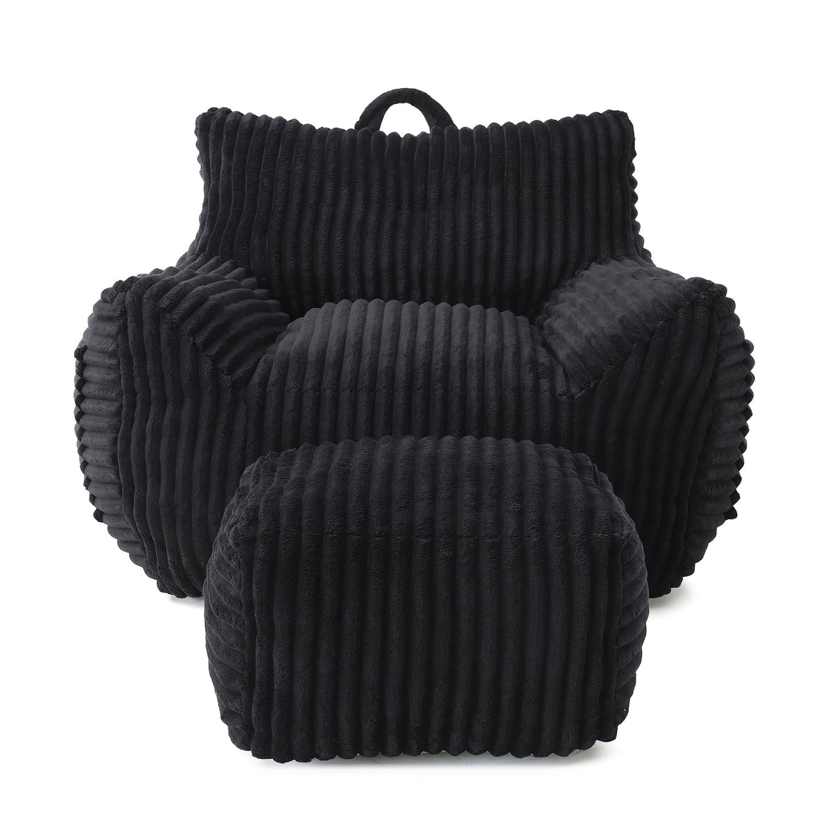 Giant Bean Bag Chair With Armrests And Footstool