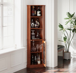 Tall Corner Bar Cabinet with Storage