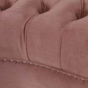 Victorian Tufted Upholstered Accent Chair with Nailhead Trim - Dark Red, Blue, or Pink