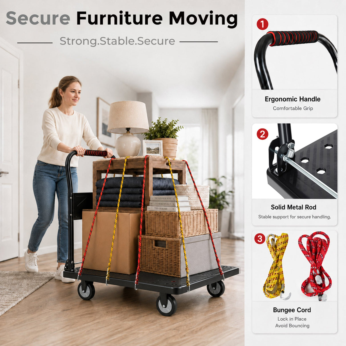 35-3/4" Long x 24" Wide Platform Truck - Foldable Handcart