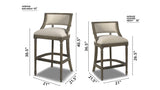 Paris 26.5' Farmhouse Counter Height Bar Stool with Backrest