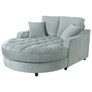 Modern Chaise Lounge Upholstered Sofa Couch With Tufted Seat And Detachable Pillows For Living Room
