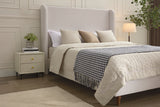 Harper upholstered bed, 54" headboard, textured ivory canvas