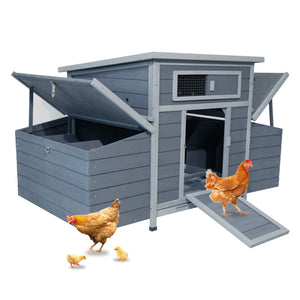 Large Chicken Coop Outdoor Hen House with Dual Nesting Boxes