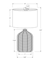 Captions 23" Table Lamp with Rattan Base and Linen Drum Shade