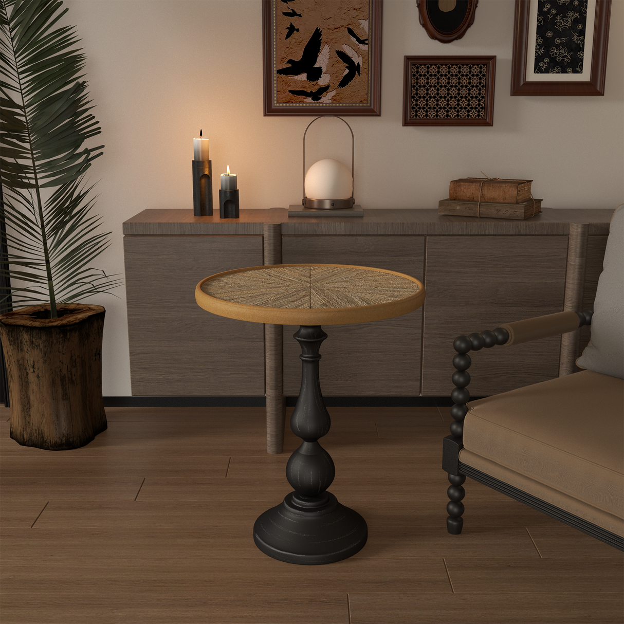 The Vintage American Country Pedestal Side Table