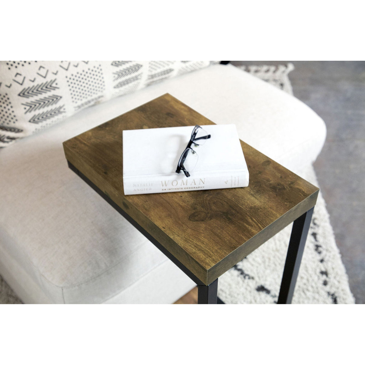 Snack Table With Industrial Base