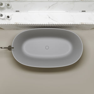 51'' Freestanding Bathtub Resin Stone Soaking Bathtub