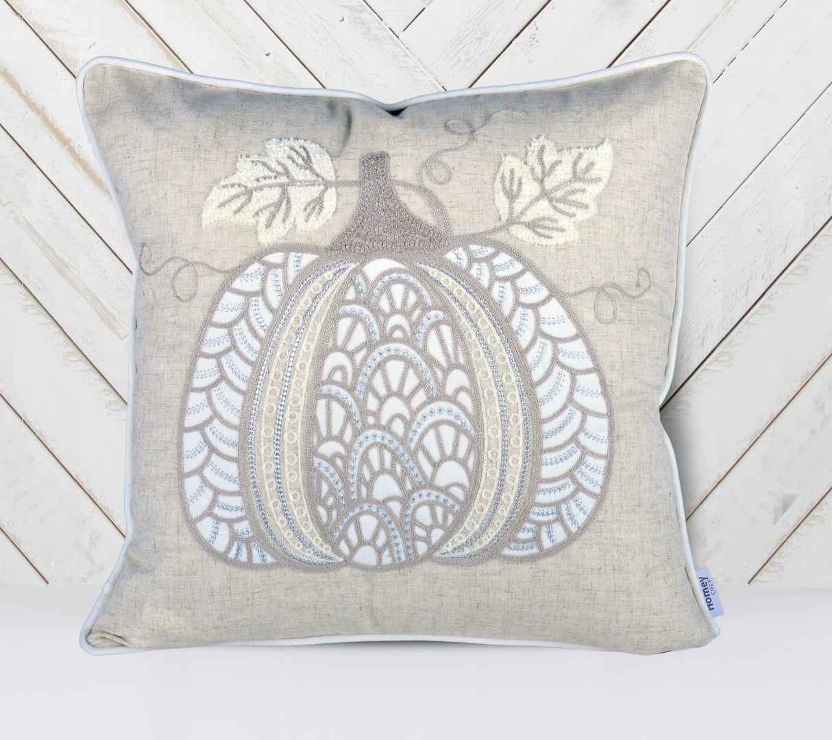 Lace Embroidered Pumpkin Throw Pillow – Set of 2