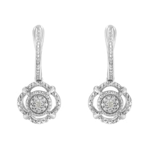 .925 Sterling Silver Miracle-Set Diamond Accent Drop and Dangle Earrings (I-J Color, I3 Clarity)