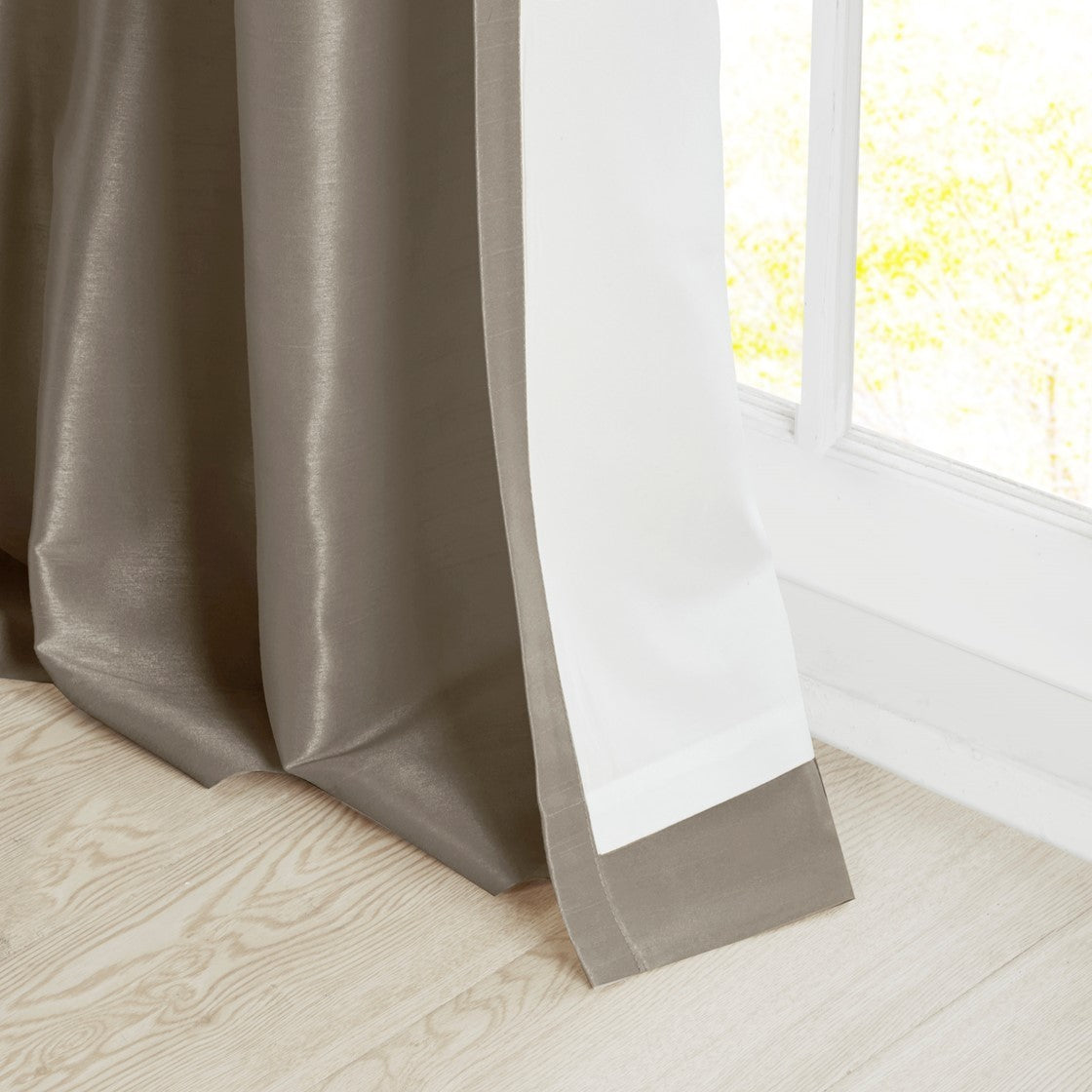 Twist Tab Lined Window Curtain Panel Pewter 50x108"