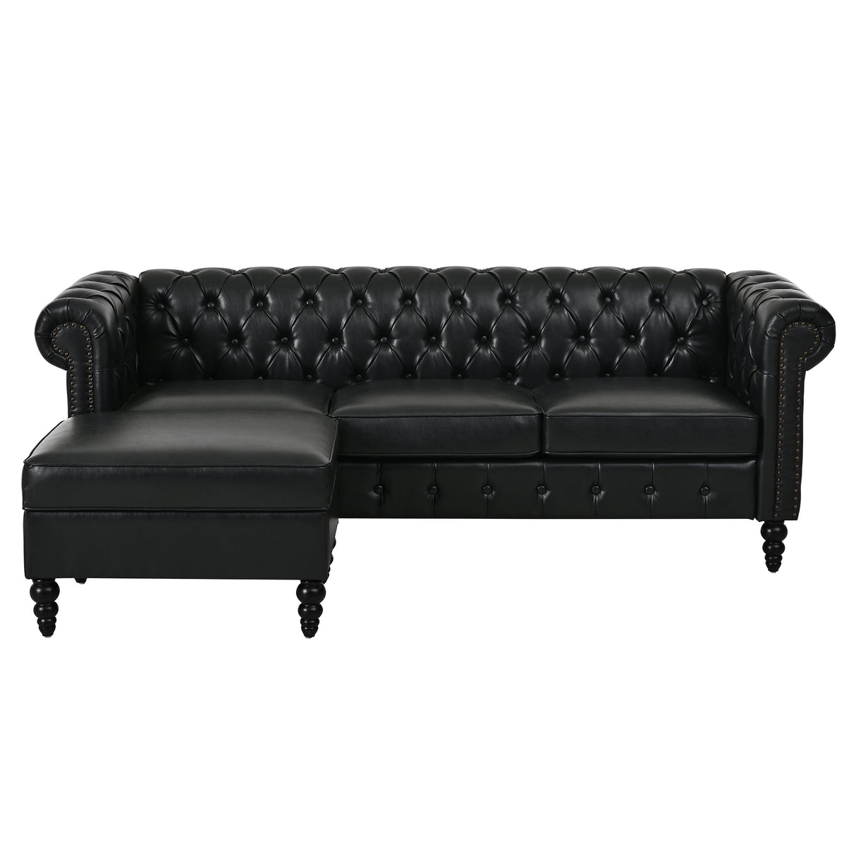 U-style 85" Modern 4-Seater L-Shaped Sectional Sofa with Storage Ottoman