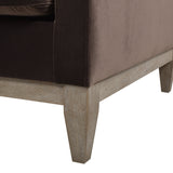 Knox 36" Modern Farmhouse Arm Chair, Deep Brown Performance Velvet