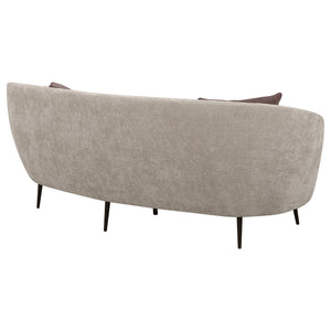Aura - Upholstered Curved Sofa And Tapered Legs - Beige